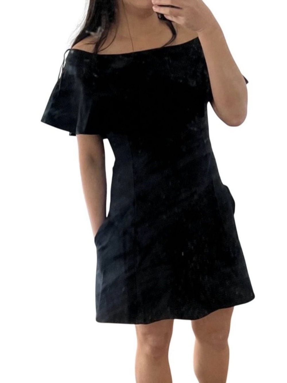Banana Republic Black Off-Shoulder Cocktail Dress